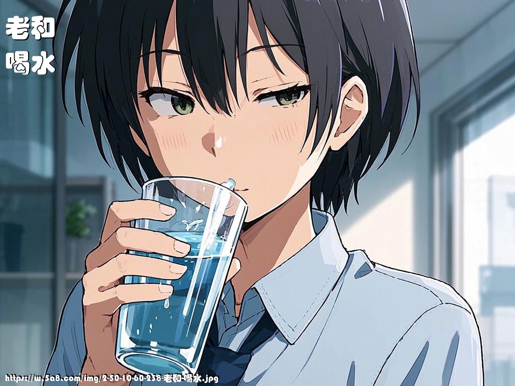 老和喝水搞笑图片