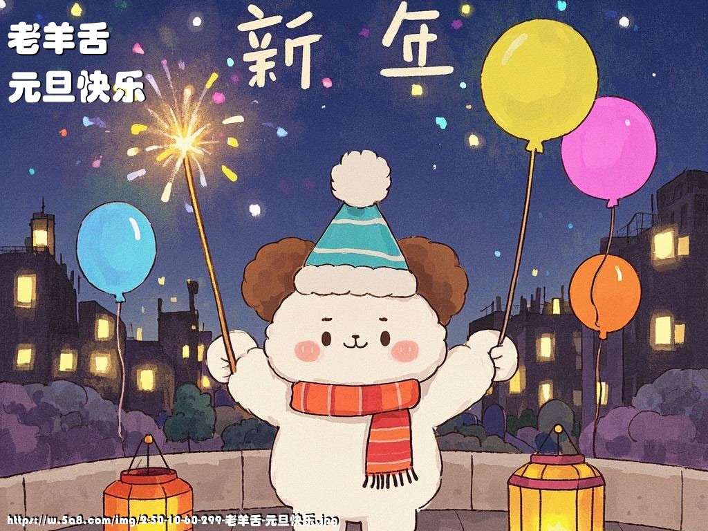 老羊舌元旦快乐搞笑图片