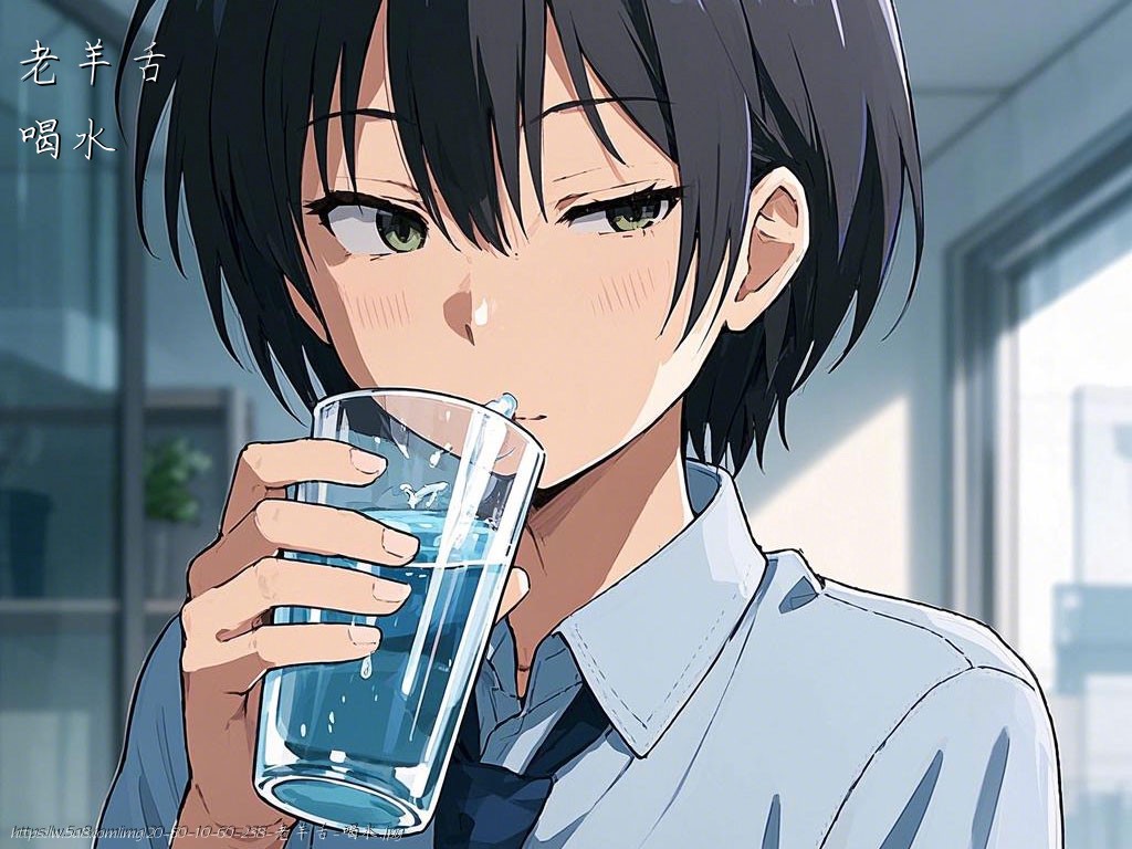 老羊舌喝水搞笑图片